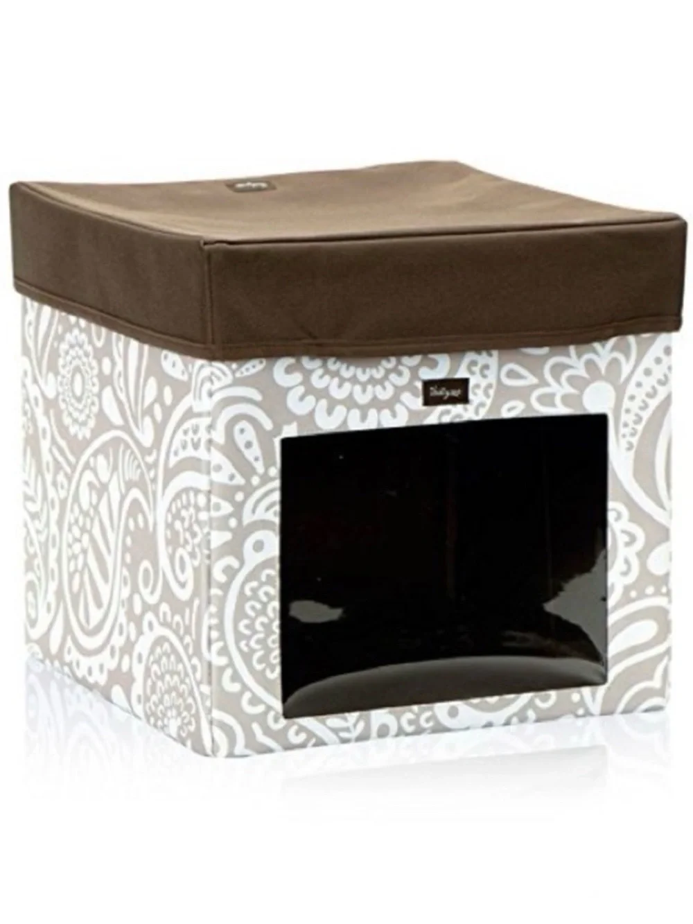 Thirty one gifts Your Way Jr Cube in Taupe Playful Parade WITH BONUS BROWN LID